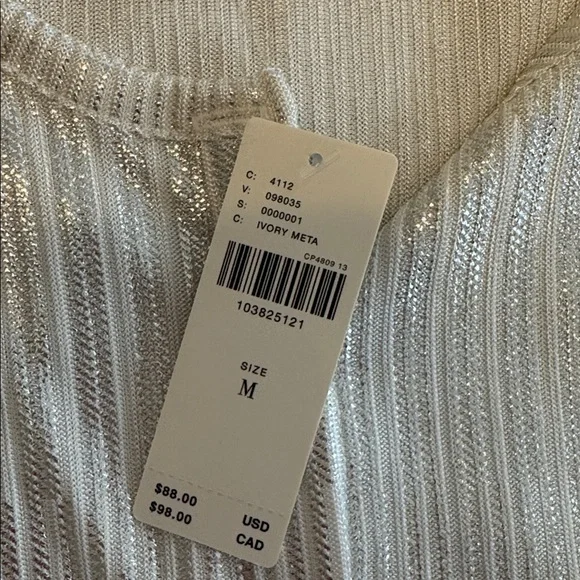 Pilcro Metallic Silver Knit Top - Picture 3 of 3